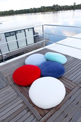 Stegkissen rund komplett in Auslauffarben